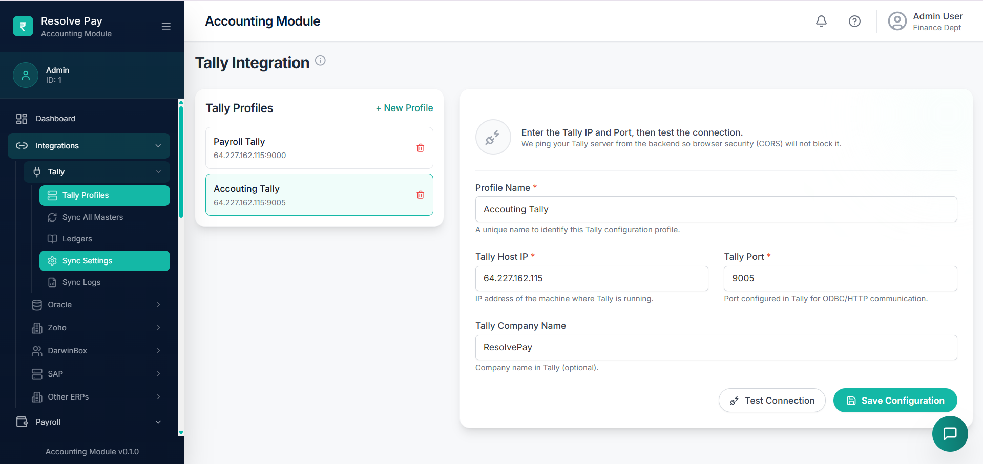 EZII Expense – Tally configuration and integration